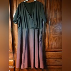ESHAKTI black/burgundy ombre dress 22W 2x